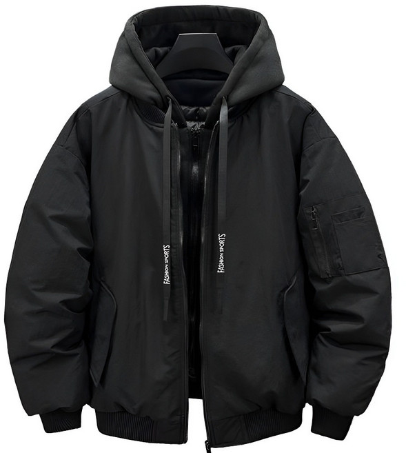 쥬엔리치 남자 빅사이즈 패딩 후드 집업 캐주얼 블루종 자켓 5X-11X 겨울 점퍼 JR28