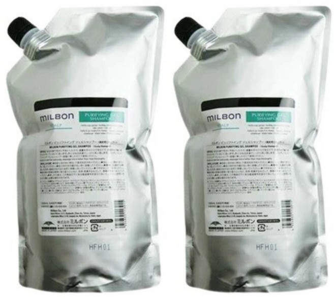 MILBON 밀본 스캘프 퓨리파잉 젤샴푸 대용량 1000ml 2팩, 2개