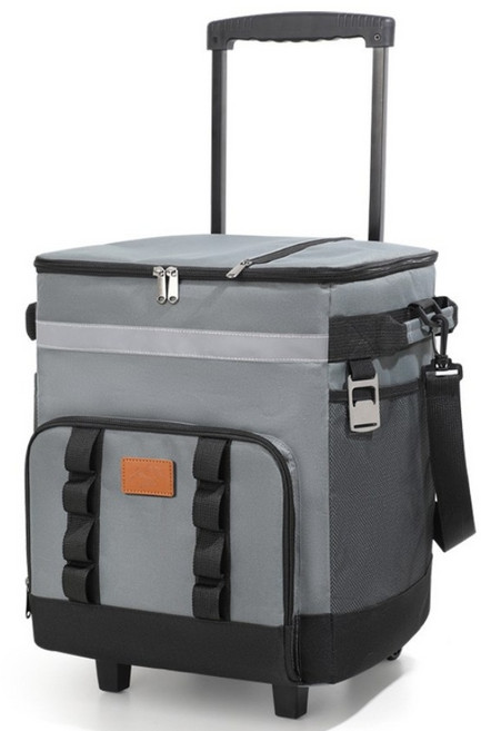 위드올 이동식 접이식 대용량 카트 쿨러백 보냉가방 캠핑가방 피크닉, 35L, 그레이