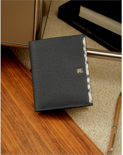 닥스 네이비 로고장식 소가죽 중지갑 YMWBWA5E705N2