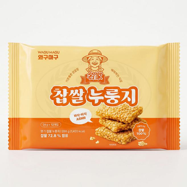 와구마구 명가 찹쌀 누룽지 스낵, 1개, 288g