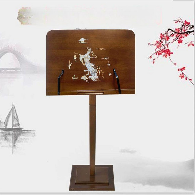 악보대 거치대 휴대용 접이식 스탠드 메뉴판 마이티킹 최고급보면대 악기 사회대, 1개, 난 우드 문 러닝 악보대