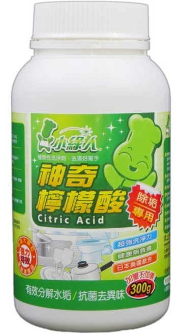 小綠人 神奇檸檬酸 300g / 小蘇打粉 400g 台灣製造 植物性洗淨 有效分解水垢 維持空氣清新, 1罐