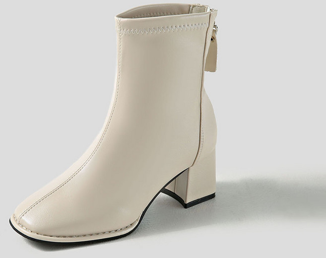 렌느 스퀘어 통굽 앵클부츠(6cm)