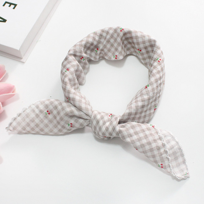 여성손수건 엠보 큐티 고급 80수 CR면 쁘띠스카프 미니 목손수건 선물