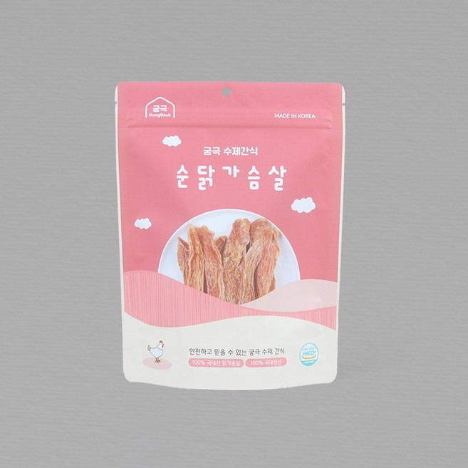 펫츠홈 궁극 수제간식 순닭가슴살 100% 국내산 고단백 간식, 2개, 100g, 닭가슴살 수제간식