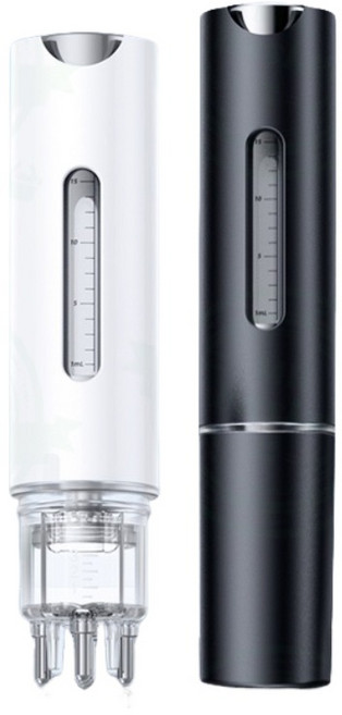 頭皮上藥器 頭部滾珠按摩梳 生髮液導液 便攜式頭皮護理工具, 1個, 替換裝, 清雅白+水墨黑