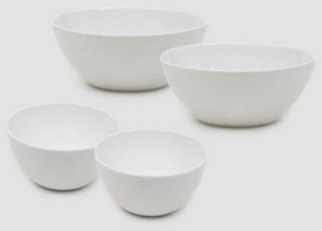 한국도자기 화이트블룸 공기 대접 세트, 공기 2P + 대접 2P, 1세트