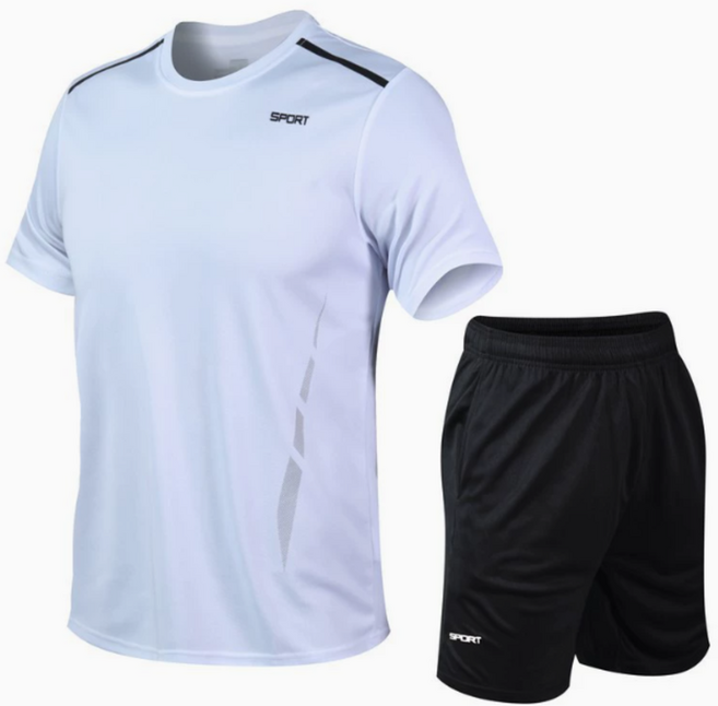 25년신상 트레이닝복 세트 남자 속건 런닝 루즈핏 캐주얼 피트니스 반팔티 빅사이즈