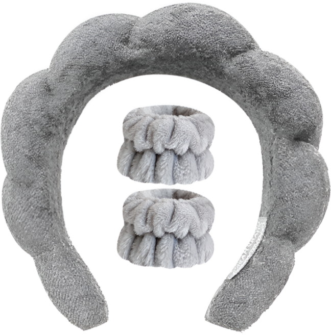 봄별 극세사 세안밴드 구름 헤어밴드 머리띠 세트