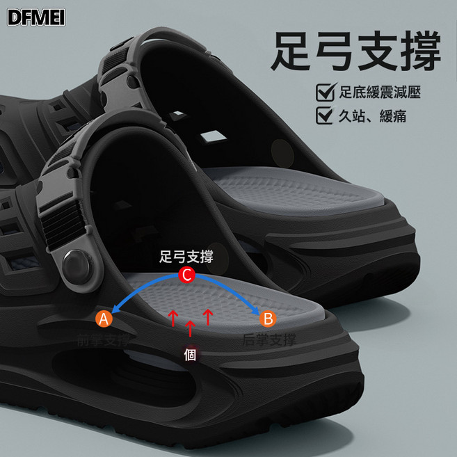 DFMEI 洞洞鞋 足弓支撐防滑涼拖鞋