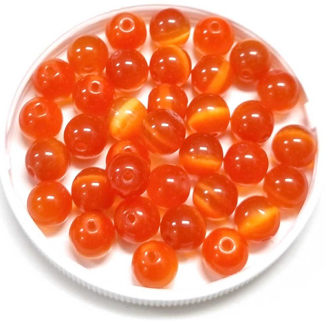 All 원석알 6mm 캐츠아이 팔찌원석 한팩 34알 컬러선택, 오렌지