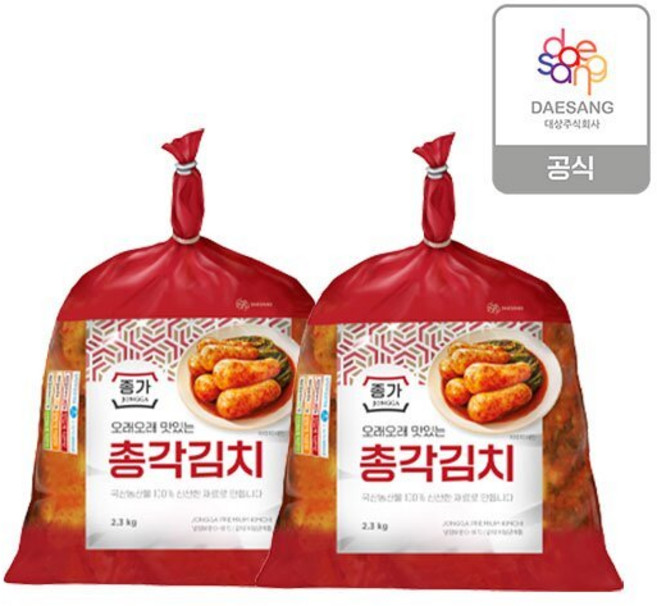 종가 총각김치 4.6kg (2.3.kg*2팩), 2.3kg, 2개