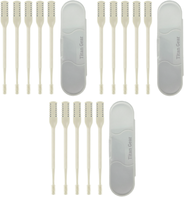 타이탄기어 안전한 4세대 남녀공용 양날 코털정리 코털제거기, 3세트, 아이보리