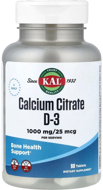 KAL 구연산칼슘 D-3 90정 CAL-40535, 1개 - 쿠팡