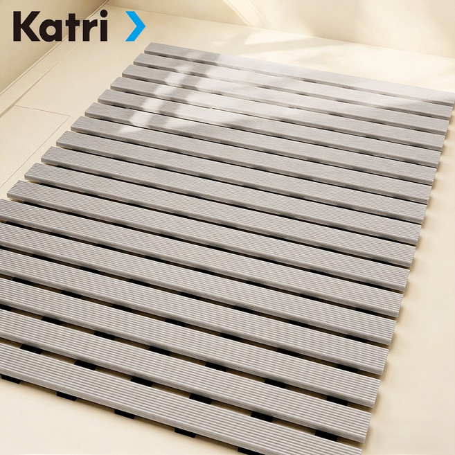 연화삼월 항균 미끄럼방지매트 물빠짐 욕실매트, 그레이, 1개