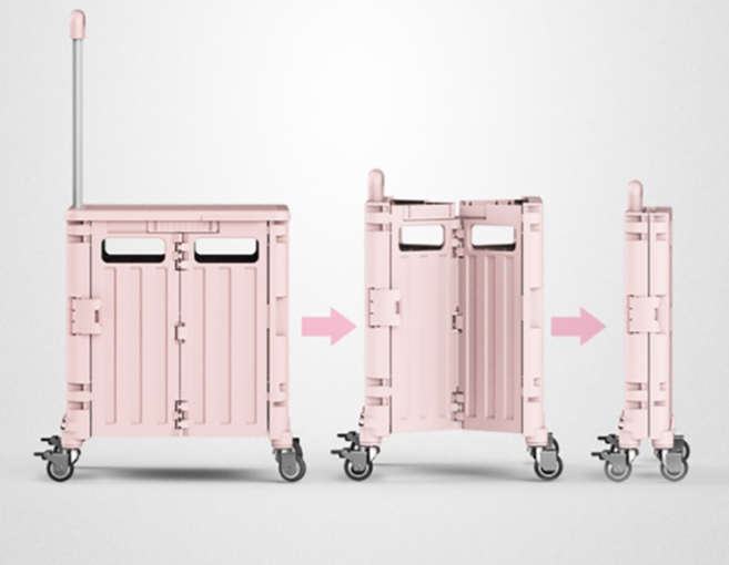 대용량 바퀴형 운반카트 시장 쇼핑 캠핑 피크닉 테이블 변환 65L 덮개포함, 1개, 민트