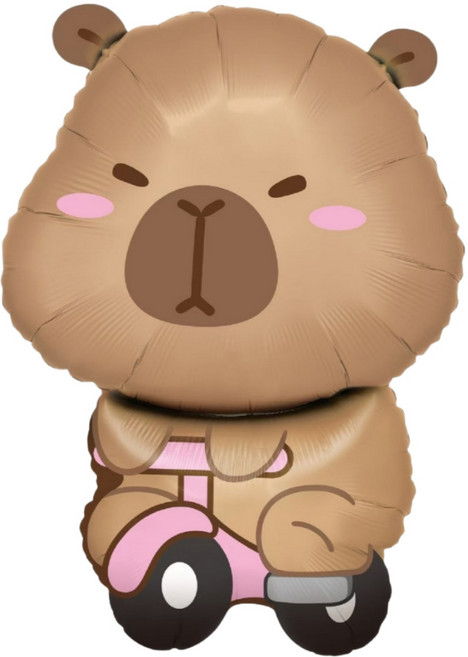 스마일파티 카피바라 호일 풍선 생일 이벤트 파티 캐릭터, 1개, 카피바라_자전거