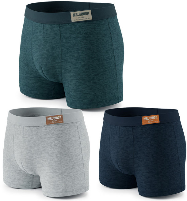 엠알주니어 입자마자 시원한 인견 로고라벨 남성 주니어 드로즈 팬티 3매입 RV274