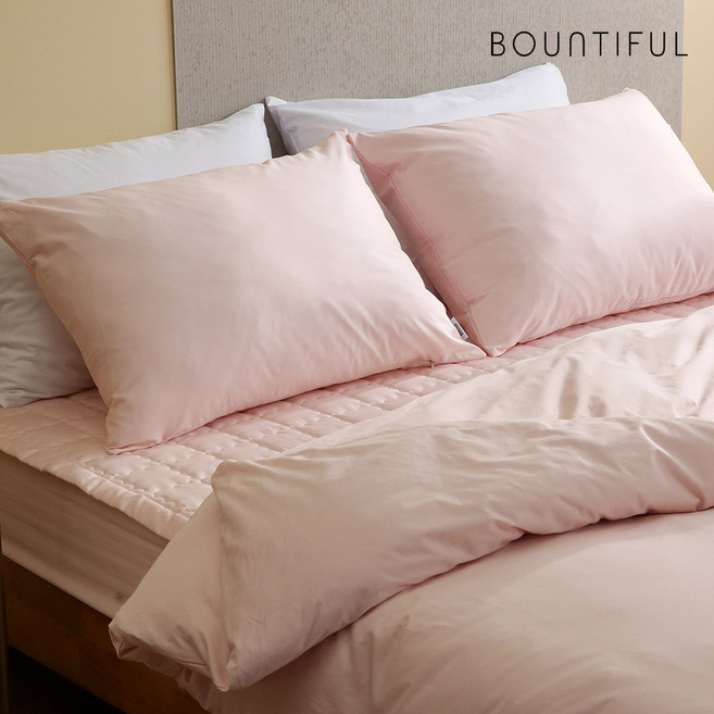 바운티풀 호텔침구 60면100% 베개커버 50x70 무지줄지프릴 6컬러