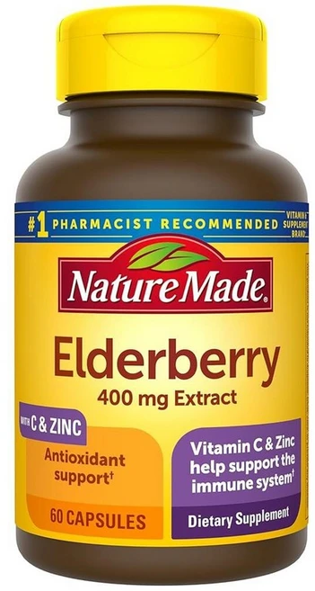 네이처메이드 엘더베리 추출물 400mg 캡슐 60정, 60 Count (Pack of 1), 1개 - 쿠팡