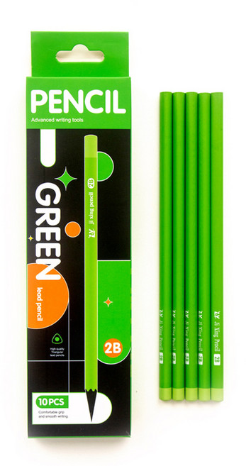 초등2B연필 시험용 직장인 사무실 드로잉 호텔 오피스 블랙우드 HB연필 세트, 10개, 2B