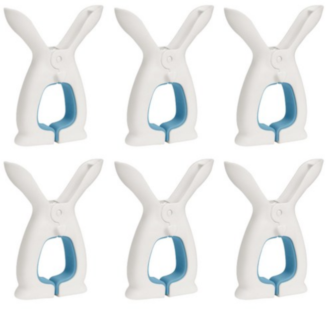 해피제이 초강력 디자인 빨래집게 중형, 블루, 6개