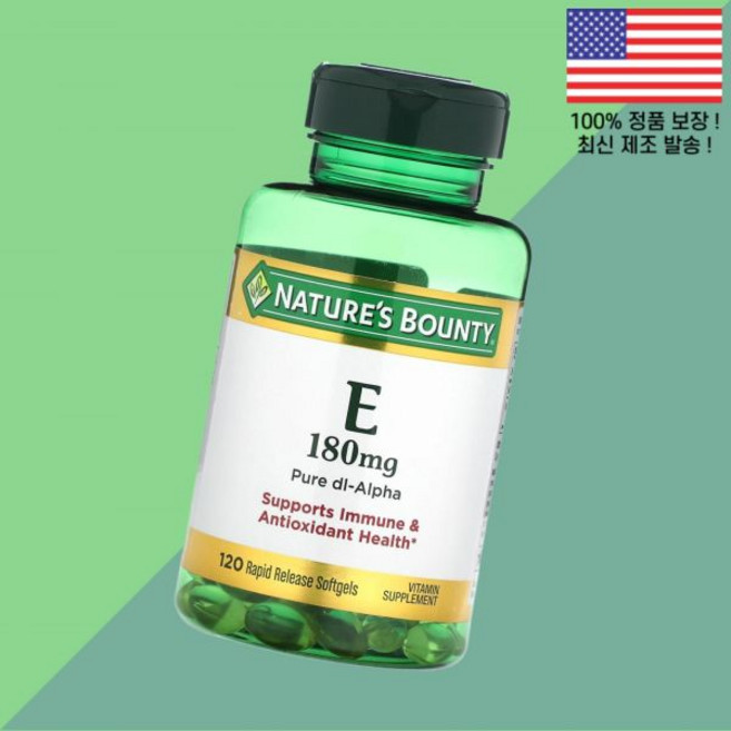 네이처스 바운티 비타민E 비타민이 180mg 속방정 소프트젤 캡슐 120정 Nature's Bounty Vitamin E 120 Rapid Release Softgels, 1