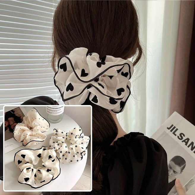 ZMBIRD 3종세트 예쁜 도트 잔꽃 헤어슈슈 망사 대형 곱창 머리끈 H3185