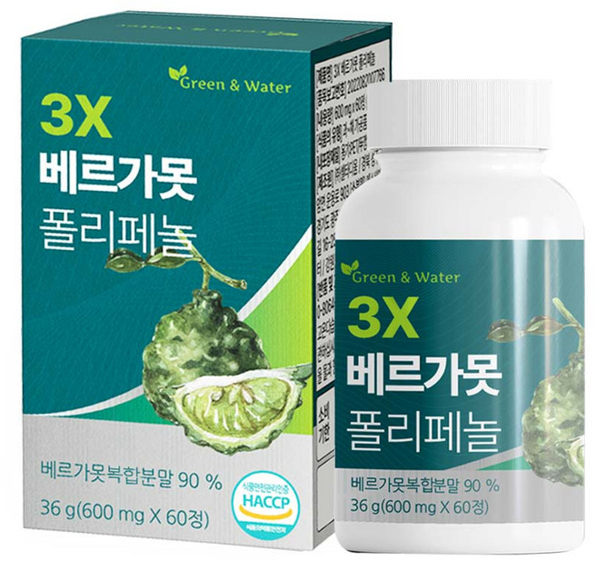 그린앤워터 3X 베르가못 폴리페놀 정 36g, 1개, 60정