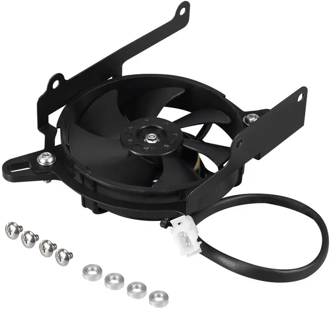 Husqvarna 용 NICECNC 2024 TE 300 250 FE 350 450 501 12V 전기 라디에이터 냉각 팬 브래킷 2023-2025, 01 검정색, 01 빠른  Mainland