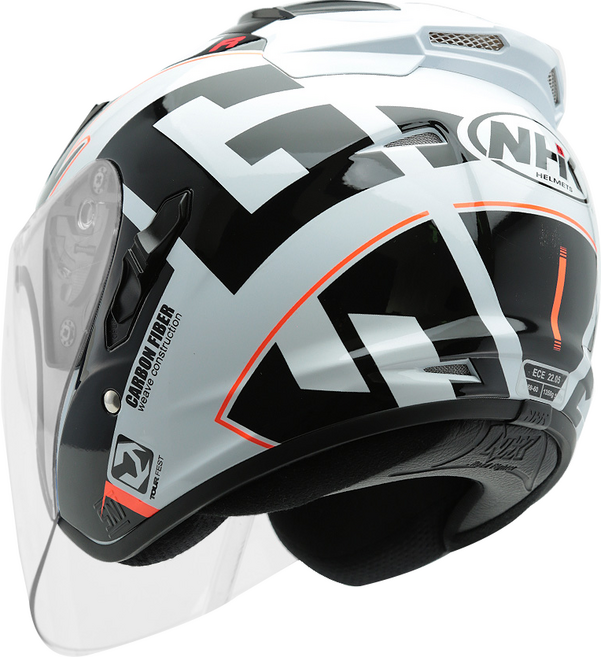 NHK R1 오토바이 오픈페이스 헬멧 그래픽 솔리드 바이크 하이바, G10 화이트/블랙