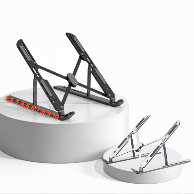 례화상점 접이식 휴대용 노트북 거치대, 1개, 블랙