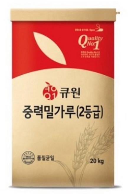 큐원 중력밀가루 2등급 20kg 삼양사 대용량 밀가루 중력2등, 1개