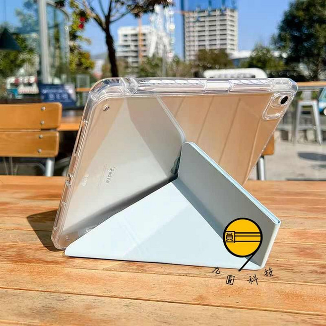 iPad變形皮套 亞克力Y折 帶筆槽 適用 iPad Pro M3 2025 Air 10代 9 8 7 mini7 6, 灰色,mini6=mini7 8.3吋, 1個