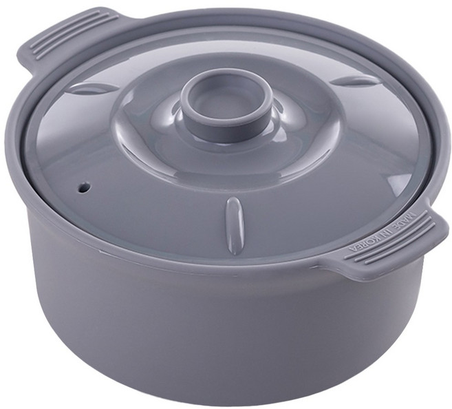 국산 실리콘 냄비 800ml 계란찜기 전자레인지 찜기 용기 이유식 다용도, 그레이, 1개