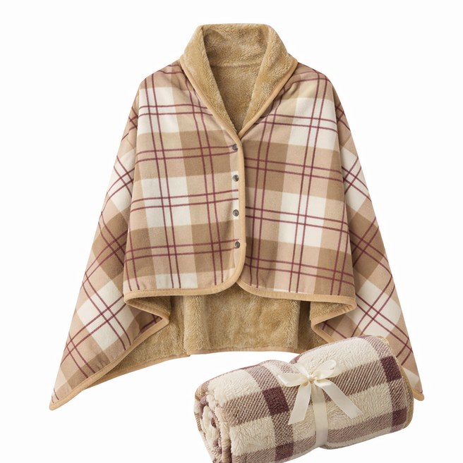 레모어 극세사 망토 담요 똑딱이 무릎담요 학생 캠핑 차량용 이불