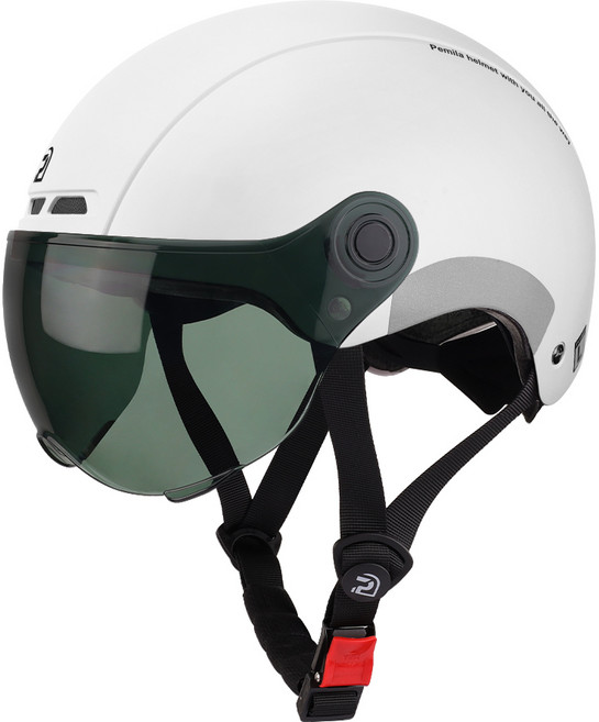 PEMILA 자전거 라이딩 헬멧 초경량 안전 충격흡수 땀배출 남녀공용 사계절 스노우보드 헬멧 겸용 프리미엄 고글 포함, 1개, 화이트+블랙 렌즈