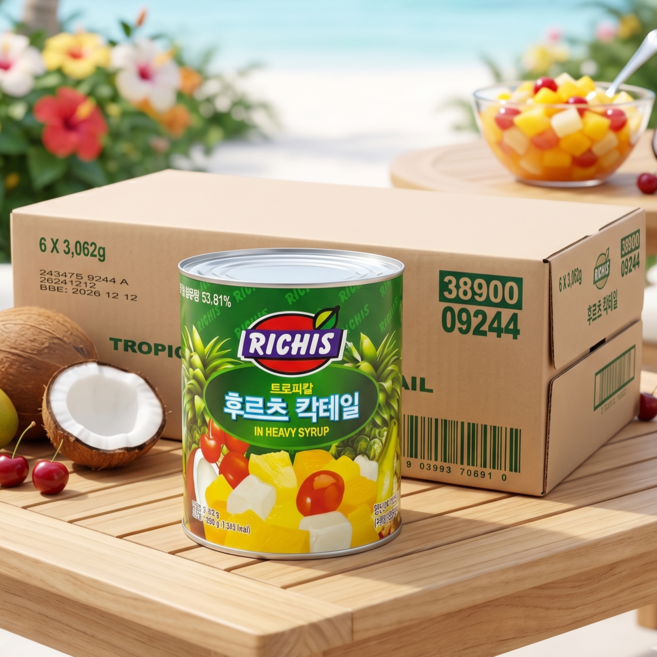 리치스 트로피칼 후르츠 칵테일, 3.062kg, 6개