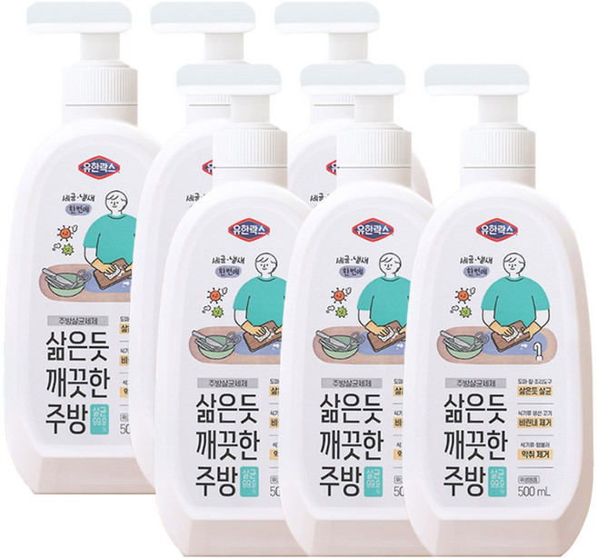 유한락스 도마행주용 500ml x6 살균악취제거, 6개