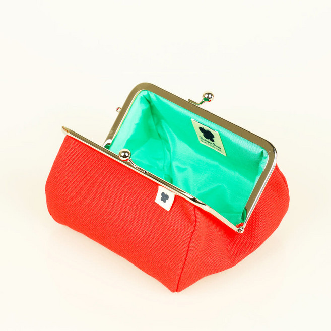 가마구치 파우치 일본 핸드메이드 똑딱이 화장품가방 메이크업백 아메카지 레드