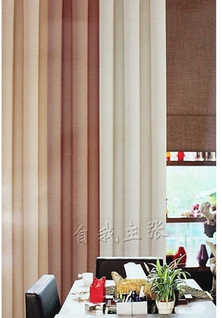 自我主張窗簾坊 素面亞麻三明治布窗簾 簡約北歐風遮光窗簾, 詳見包裝