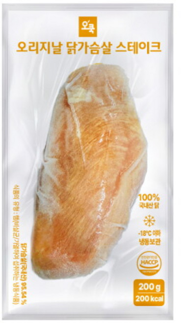 [장인의주방] 오쿡 오리지날 닭가슴살 스테이크 200g X 25팩, 25개