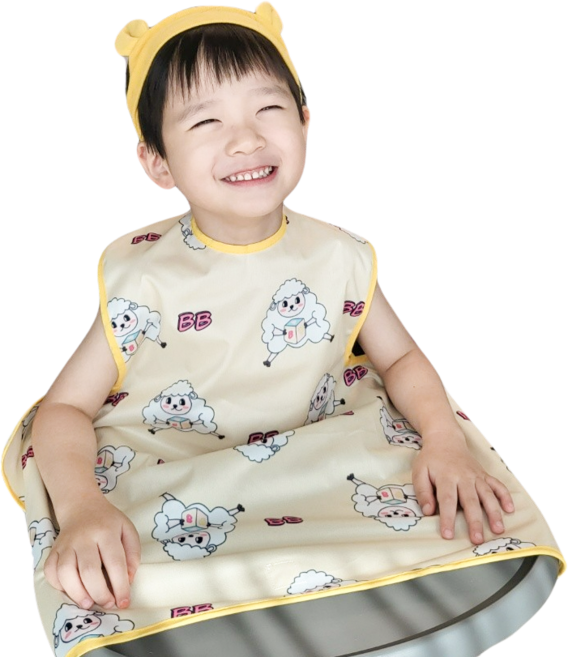 벨베이비 식탁일체형 방수 턱받이 나시 부분커버, (리뉴얼)노랑양, 1개, 1개입