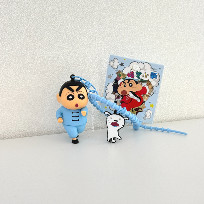 짱구 크레용 신짱 쿵푸 스타일 캐릭터 키링 스트랩 4종택1