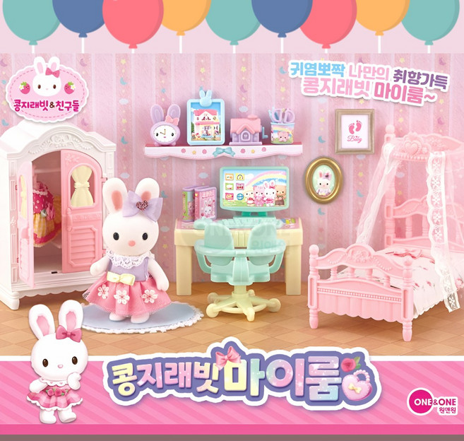 원앤원-콩지래빗 마이룸, 1개, 혼합색상
