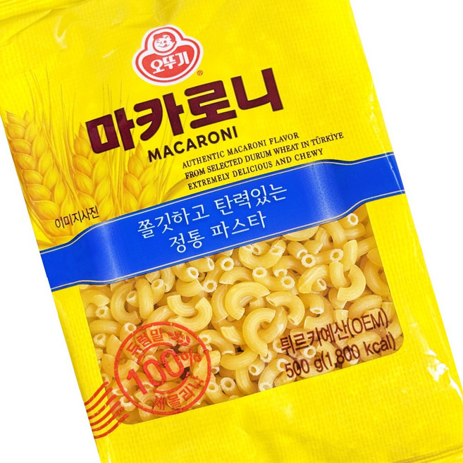 제이케이푸드 오뚜기 마카로니 500g 듀럼밀 스파게티면, 1개