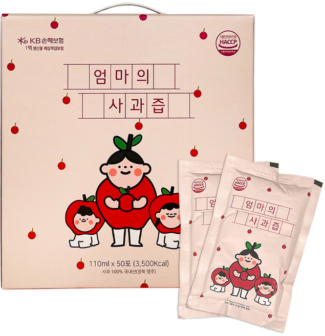 [HACCP] 100% 사과생즙! 엄마의 사과즙 110ml x 50포