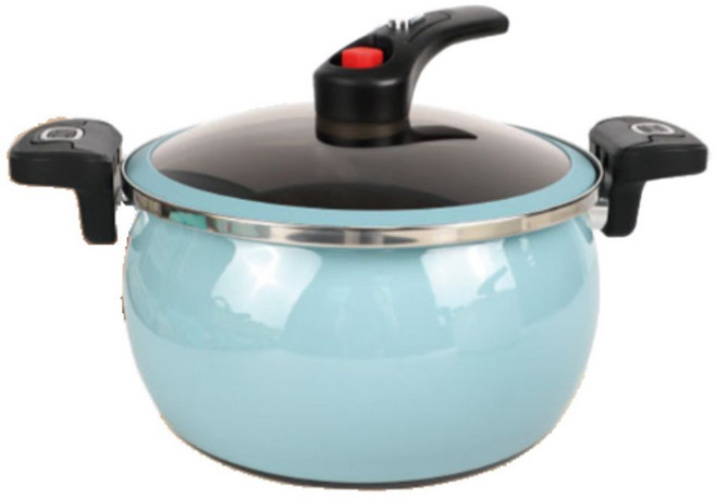 저압냄비 솥 압력 인덕션겸용 가스레인지 법랑 진공냄비 대용량, 1개, 블루, 7L