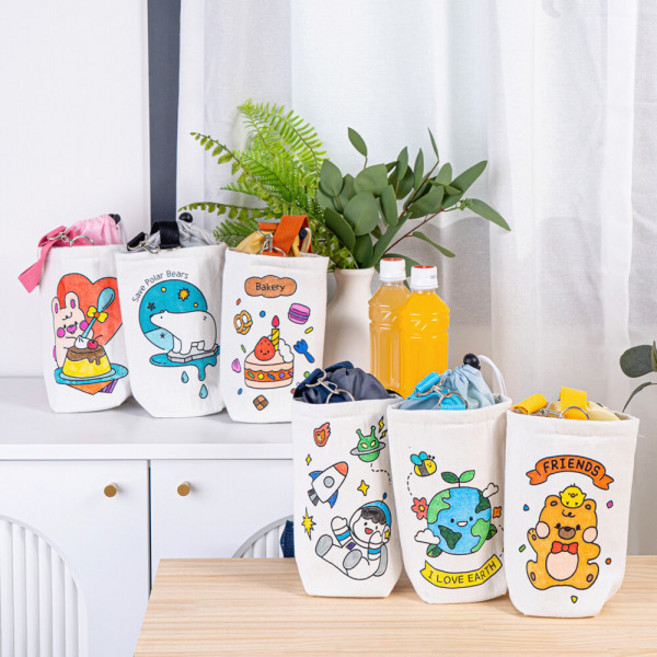 민화샵 텀블러백 고급형 만들기 미니 에코백 파우치 가방 꾸미기, 무지